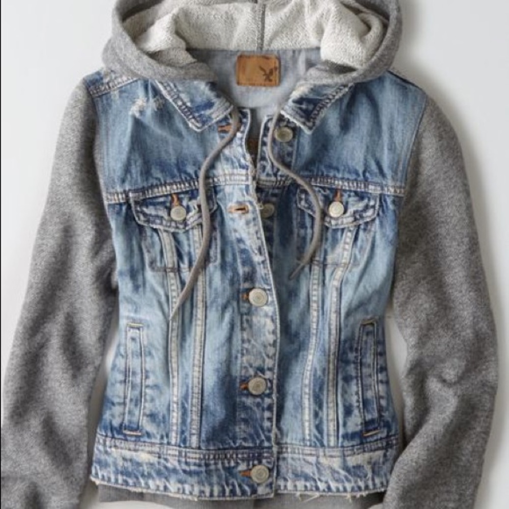 American Eagle denim hooded jacket